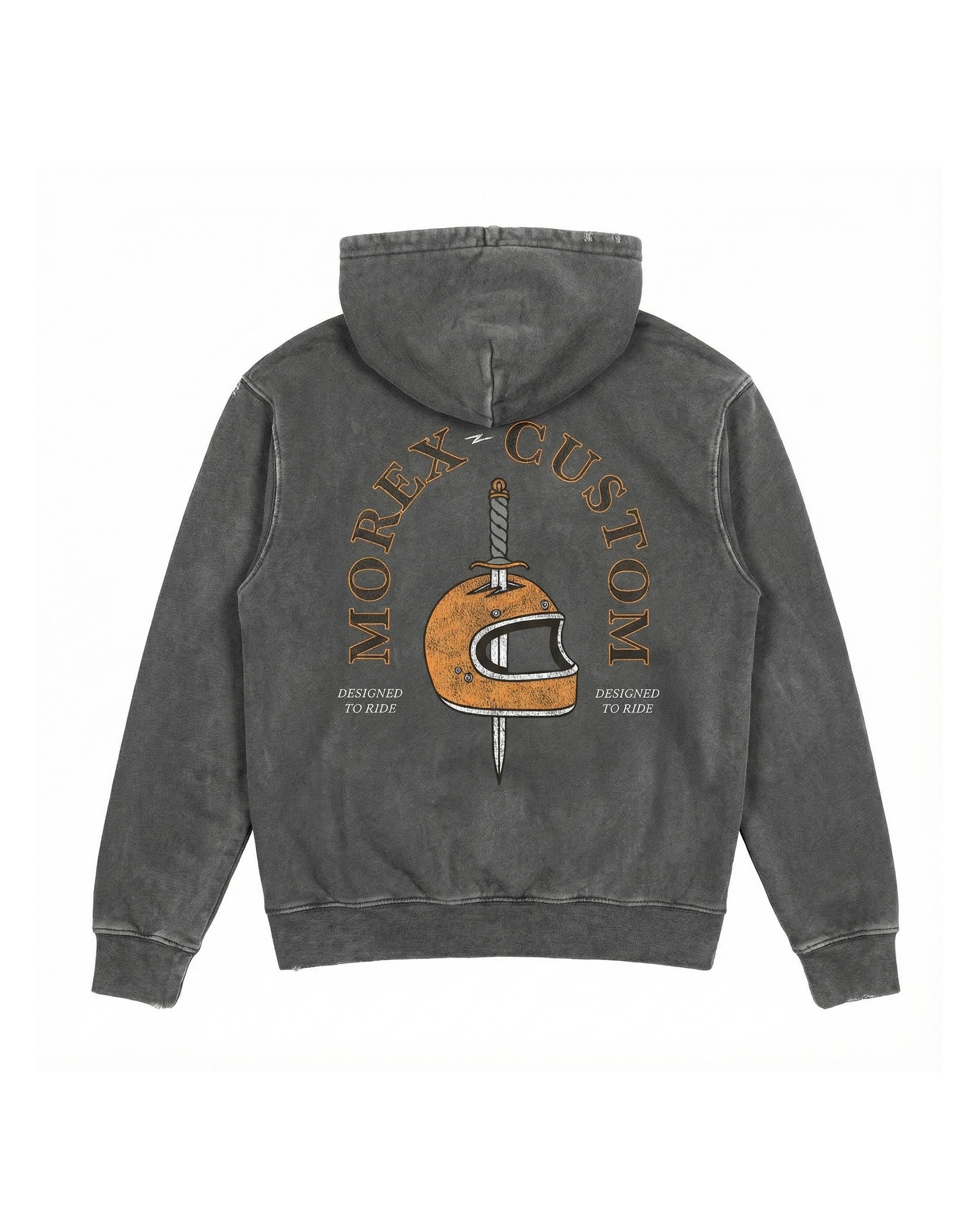 Hoodie regular gris foncé Morex Custom – Damoclès – coton premium streetwear