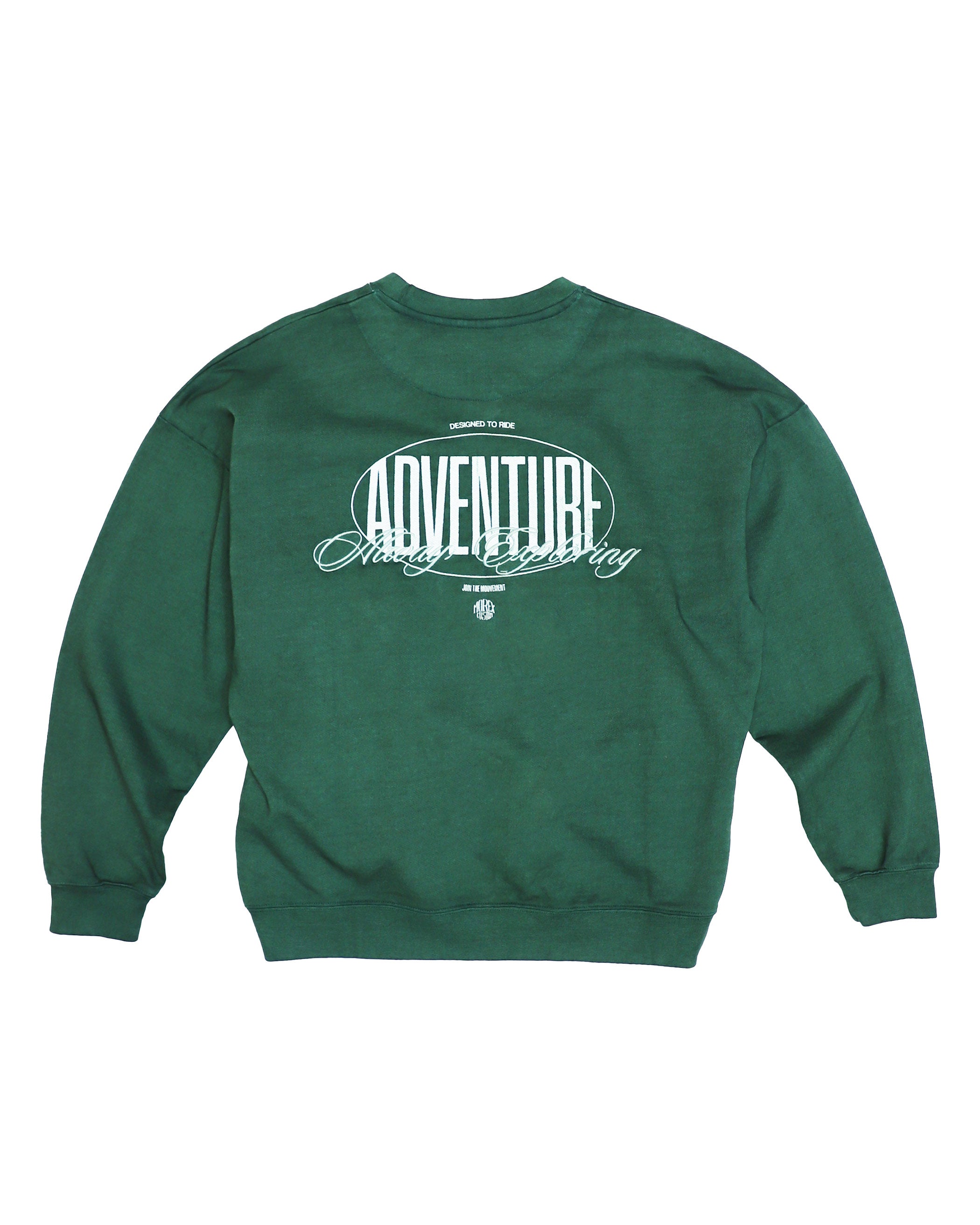 Sweat oversize vert Morex Custom – Jade – col rond coton épais